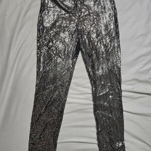 Zara Black Silver Sequin Top